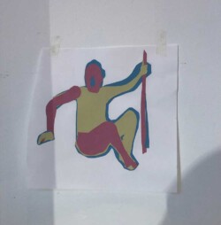 Collaged paper cut outs